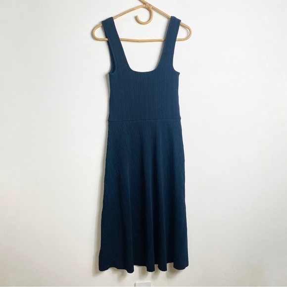 Vince Rib Scoop Neck Camisole Dress in Navy Blue - Picture 3 of 10